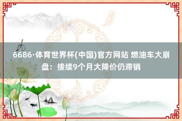 6686·体育世界杯(中国)官方网站 燃油车大崩盘:接续9个月大降价仍滞销