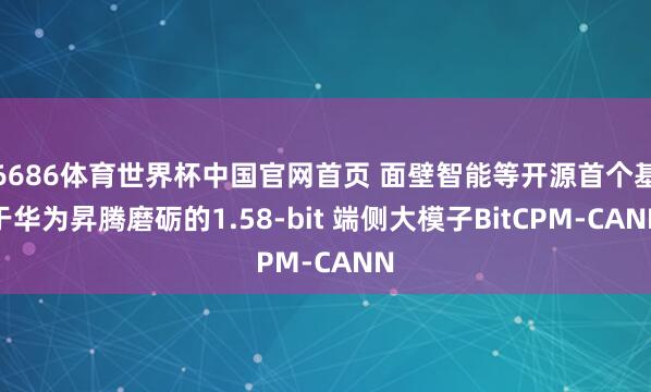 6686体育世界杯中国官网首页 面壁智能等开源首个基于华为昇腾磨砺的1.58-bit 端侧大模子BitCPM-CANN