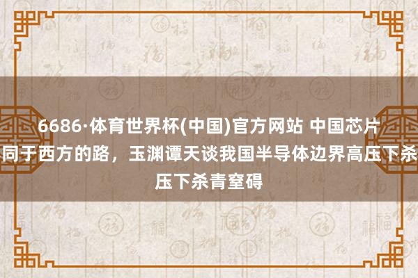 6686·体育世界杯(中国)官方网站 中国芯片走出不同于西方的路,玉渊谭天谈我国半导体边界高压下杀青窒碍