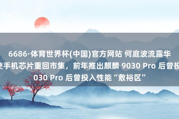 6686·体育世界杯(中国)官方网站 何庭波流露华为付出盛大勤苦使手机芯片重回市集,前年推出麒麟 9030 Pro 后曾投入性能“敷裕区”