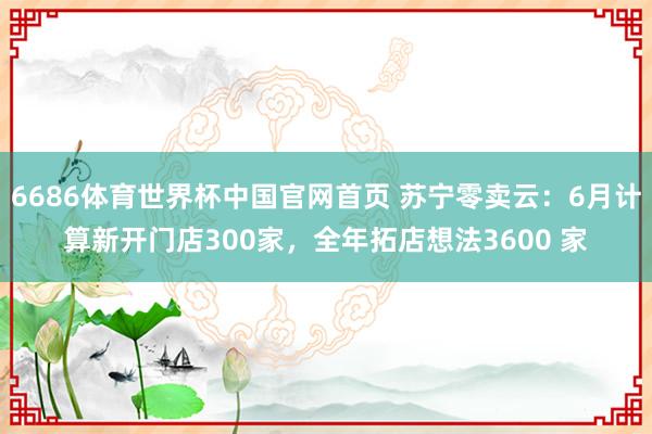 6686体育世界杯中国官网首页 苏宁零卖云:6月计算新开门店300家,全年拓店想法3600 家