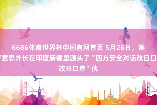 6686体育世界杯中国官网首页 5月26日,澳印日好意思外长在印度新德里源头了“四方安全对话改日口岸”伙