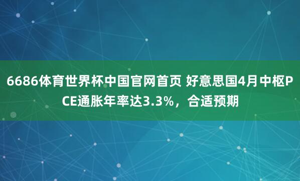 6686体育世界杯中国官网首页 好意思国4月中枢PCE通胀年率达3.3%,合适预期