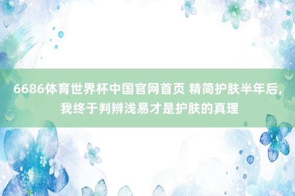 6686体育世界杯中国官网首页 精简护肤半年后, 我终于判辨浅易才是护肤的真理