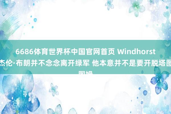 6686体育世界杯中国官网首页 Windhorst：杰伦·布朗并不念念离开绿军 他本意并不是要开脱塔图姆